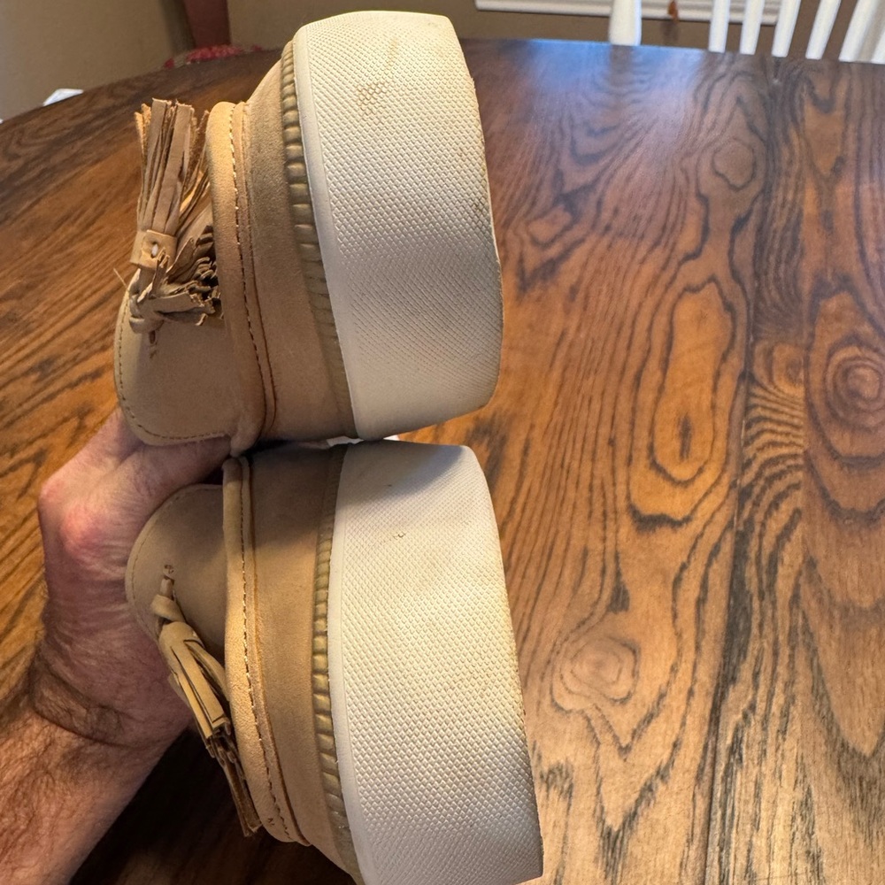 Sperry Women's Beige Tasseled Leather Slip On Comfort Flat Loafers Size 9 - Picture 8 of 12